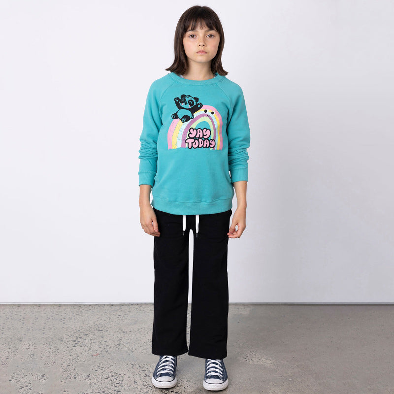 Minti Furry Wide Leg Trackies - Black