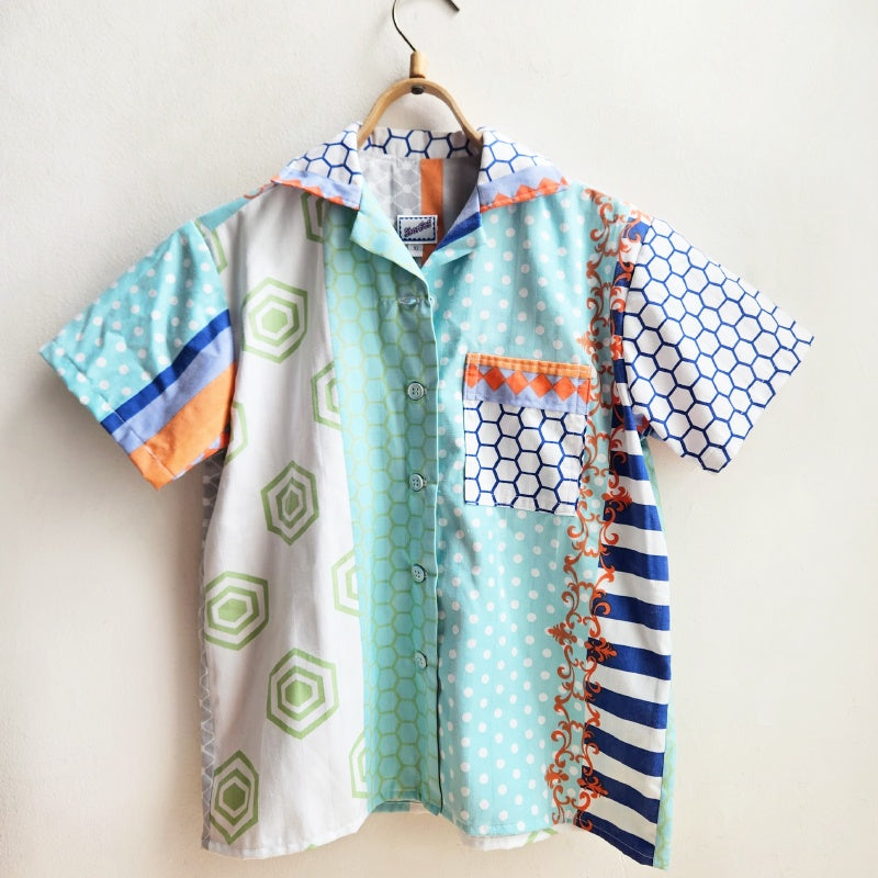 Shorties Disco Shirt Aqua Abstract