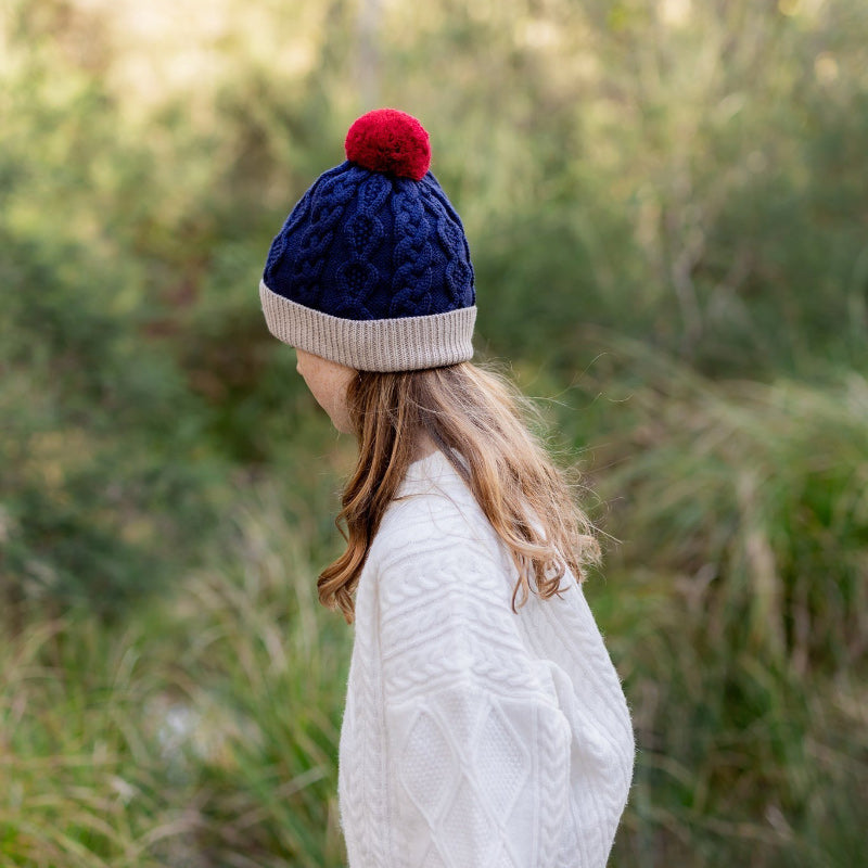 Acorn August Merino Beanie - Navy