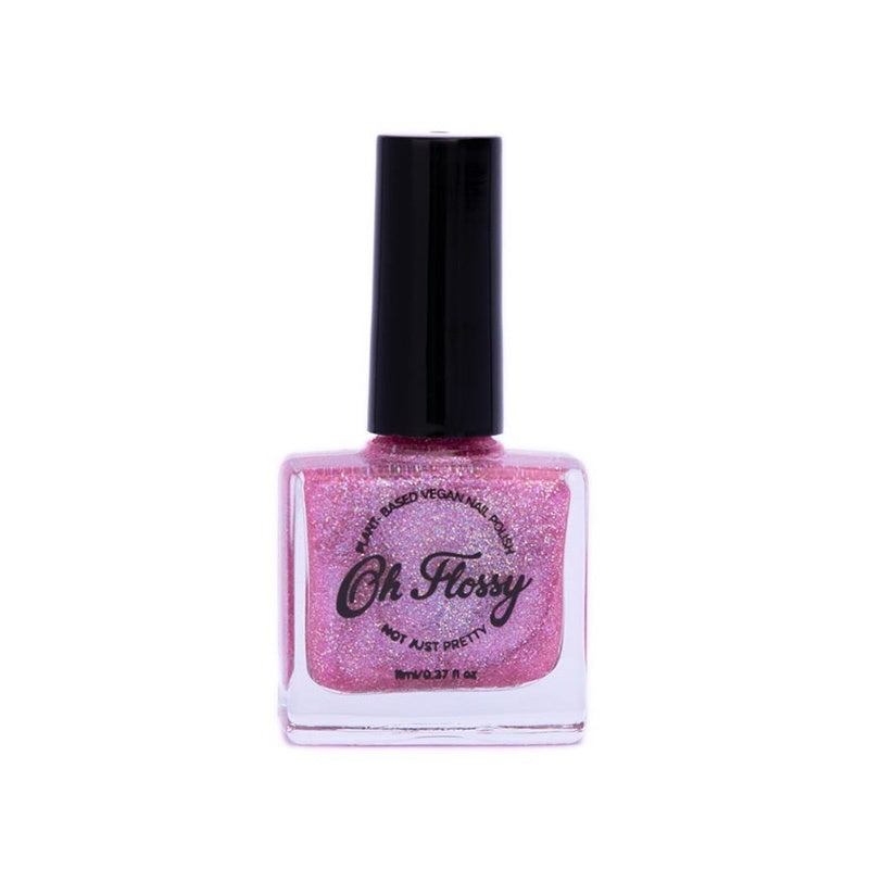 Oh Flossy Nail Polish - Joyful Pink Glitter