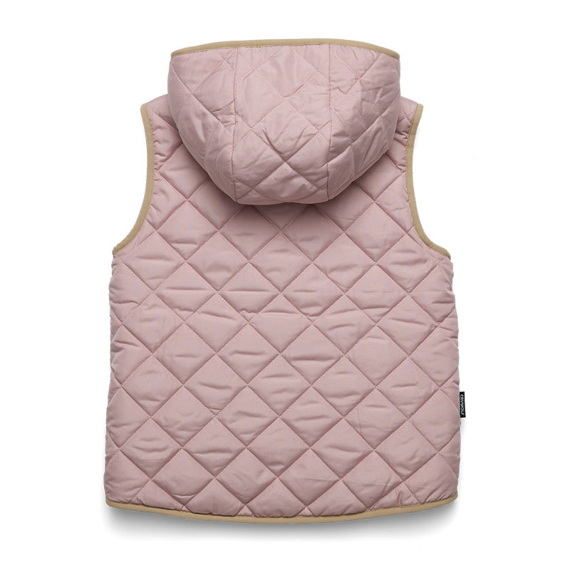 Crywolf Reversible Yeti Vest - Blush/Caramel