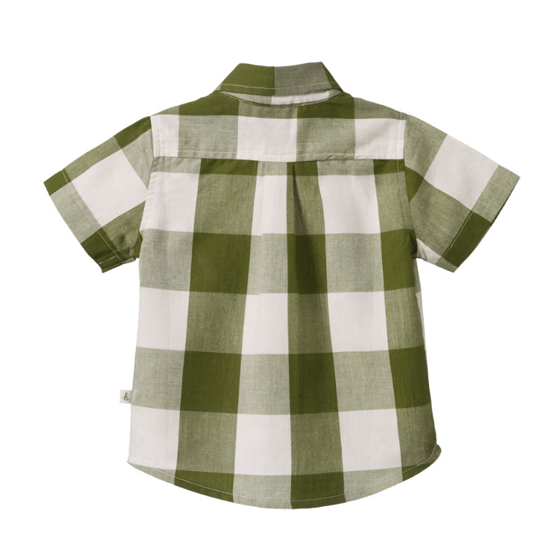 Nature Baby SS IRA Button Up - Jungle Check