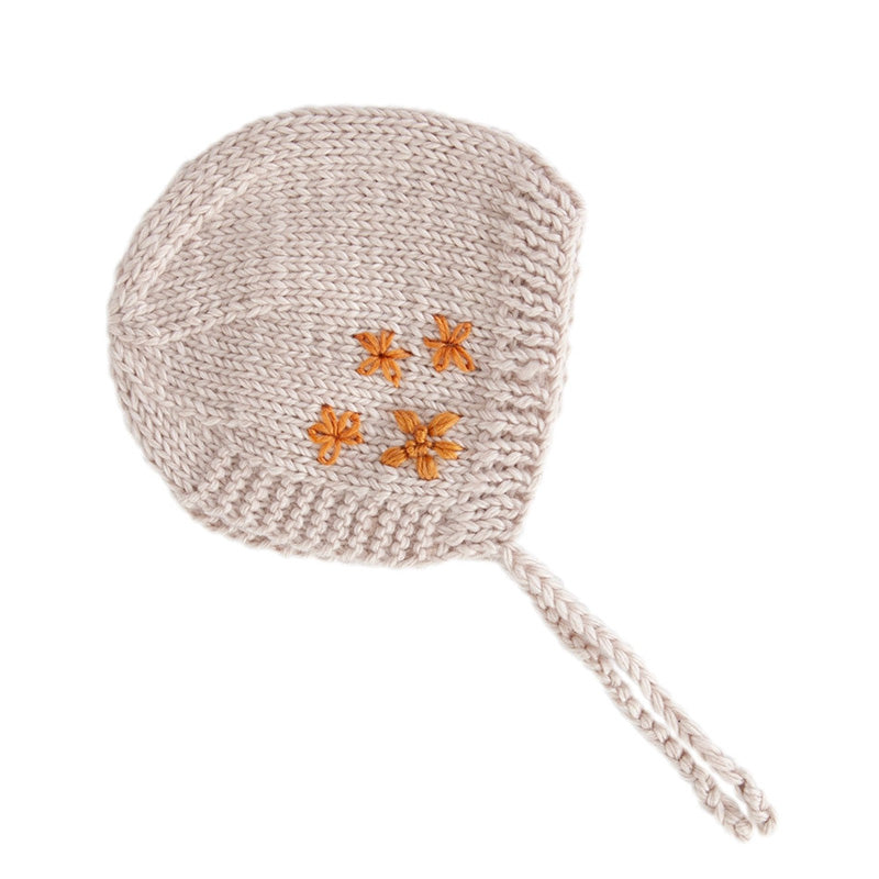 Acorn Flowers Bonnet - Oatmeal