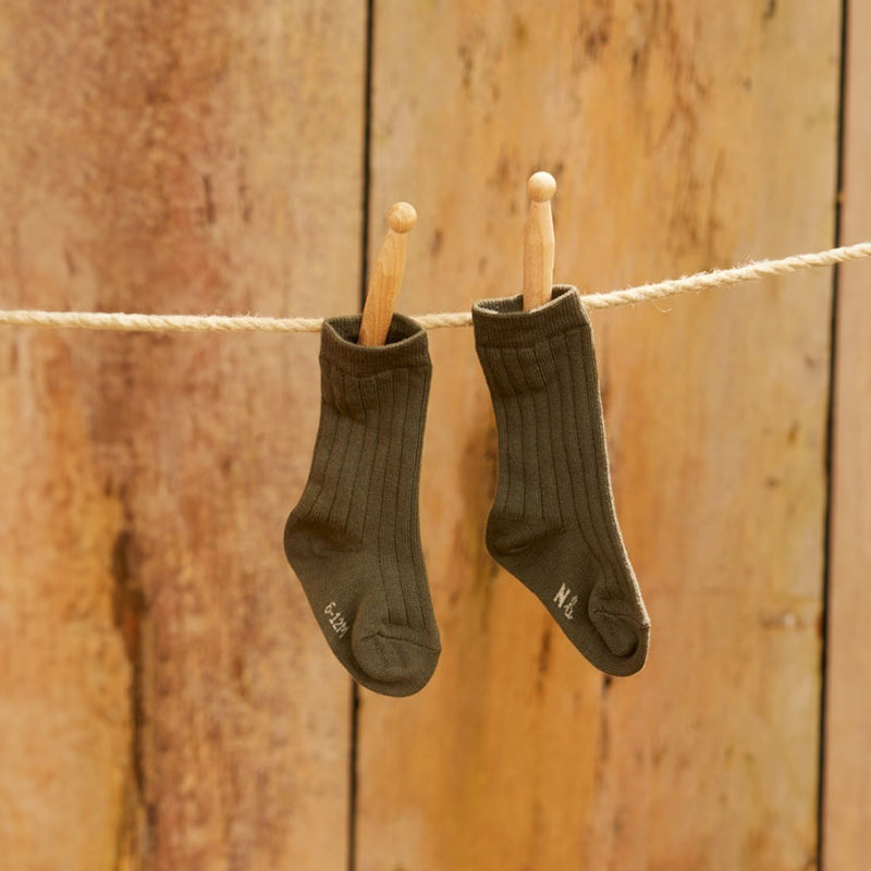 Nature Baby Organic Cotton Rib Socks - Thyme