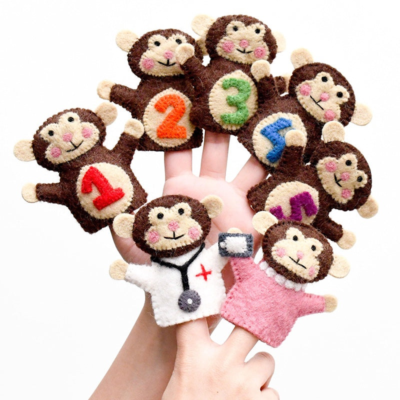 Five Little Monkey, Finger Puppet Set