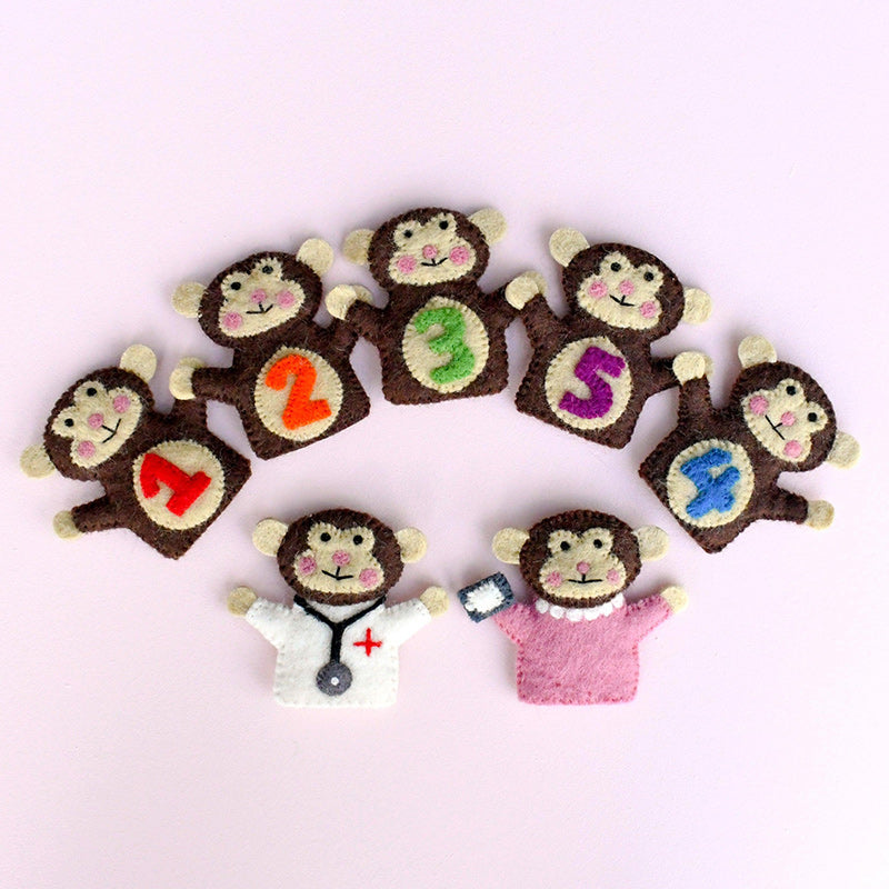 Five Little Monkey, Finger Puppet Set