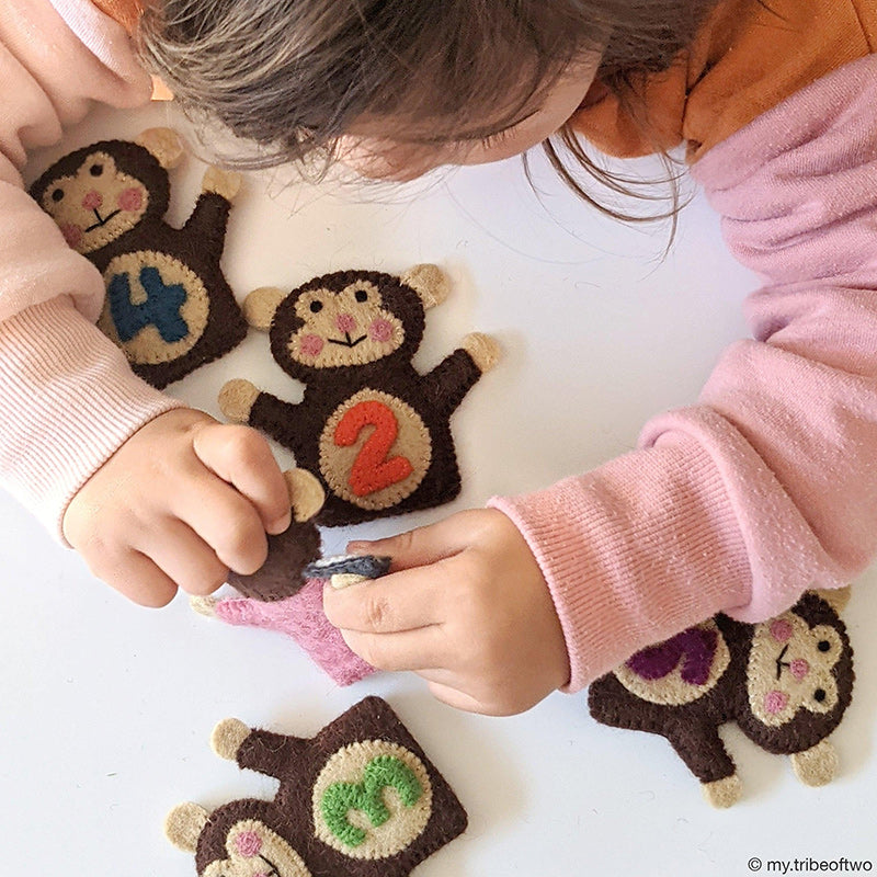 Five Little Monkey, Finger Puppet Set