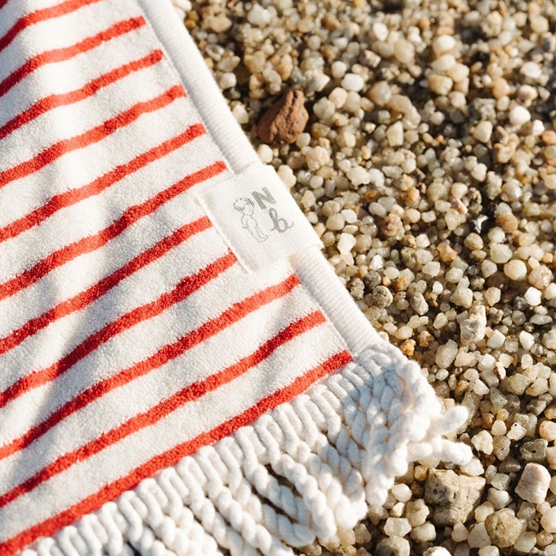 Nature Baby Beach Towel - Red Sea Stripe