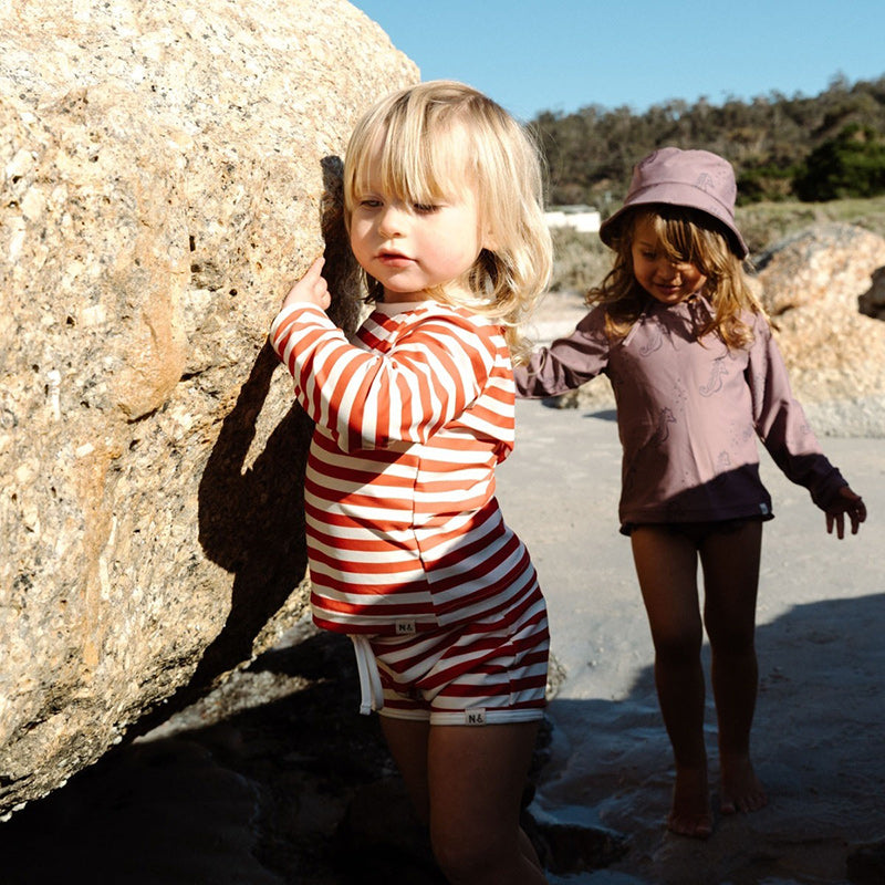 Nature Baby Splash Top - Red Sea Stripe