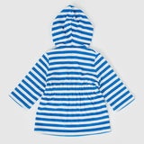 Goldie & Ace Little Fishy Terry Towelling Cover Up - Azure Stripe