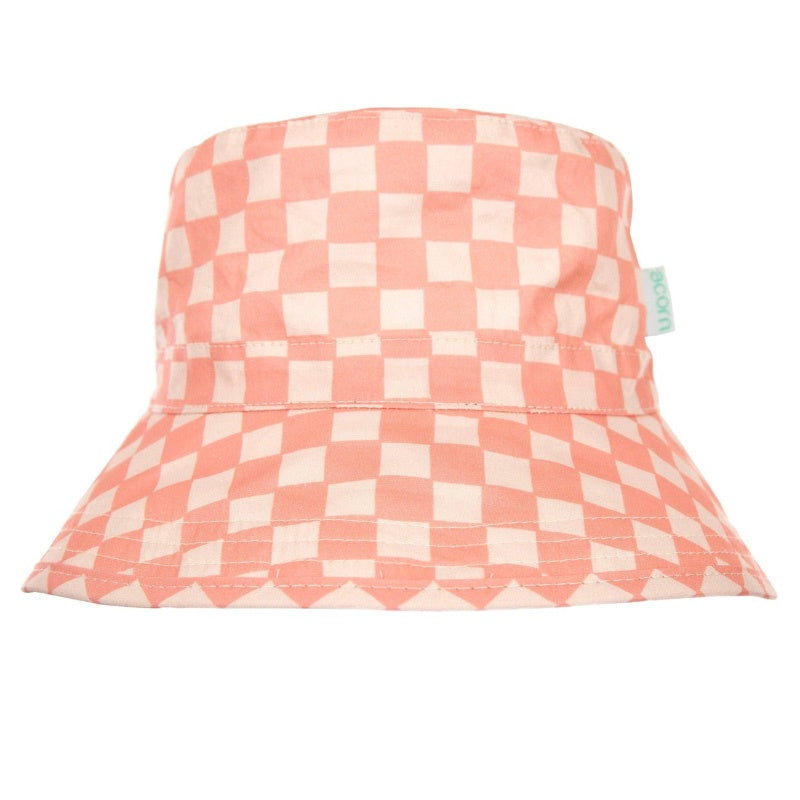 Acorn Bucket Hat - Pink Checks