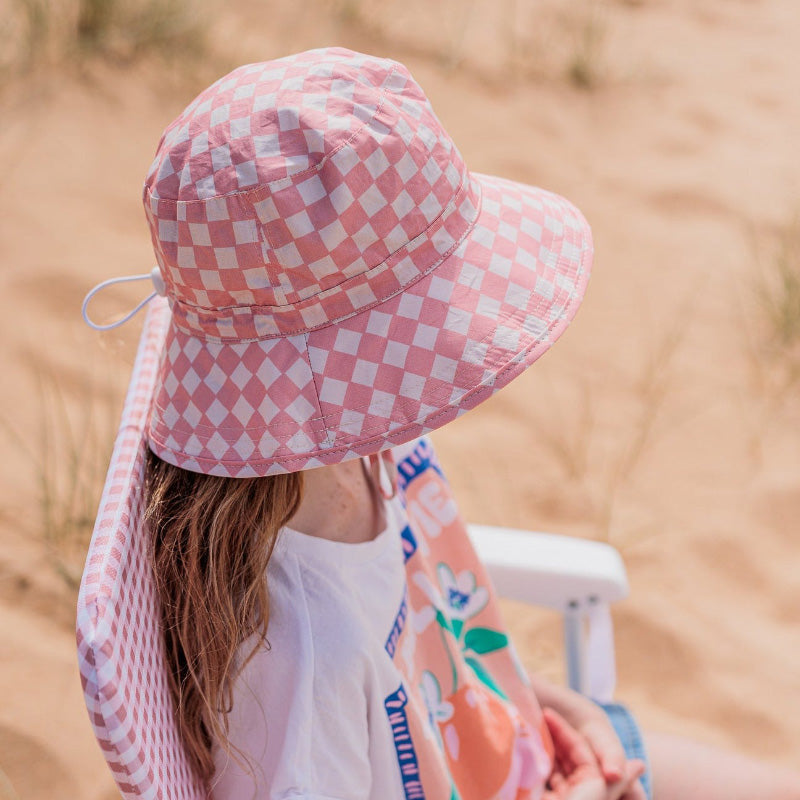 Acorn Bucket Hat - Pink Checks