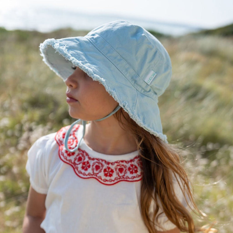 Acorn Frayed Bucket Hat - Seafoam