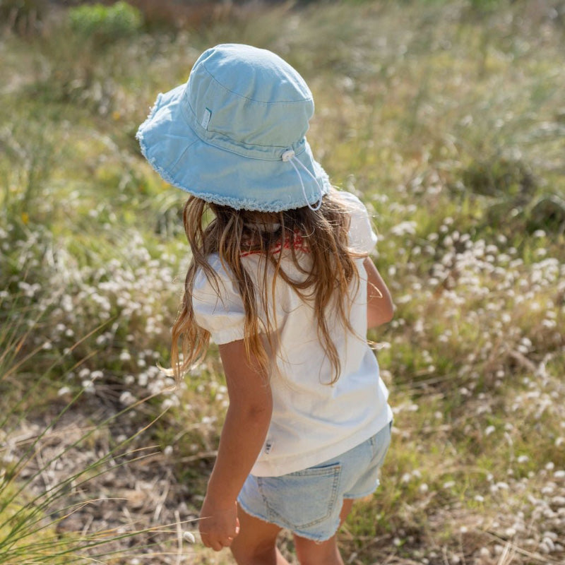 Acorn Frayed Bucket Hat - Seafoam