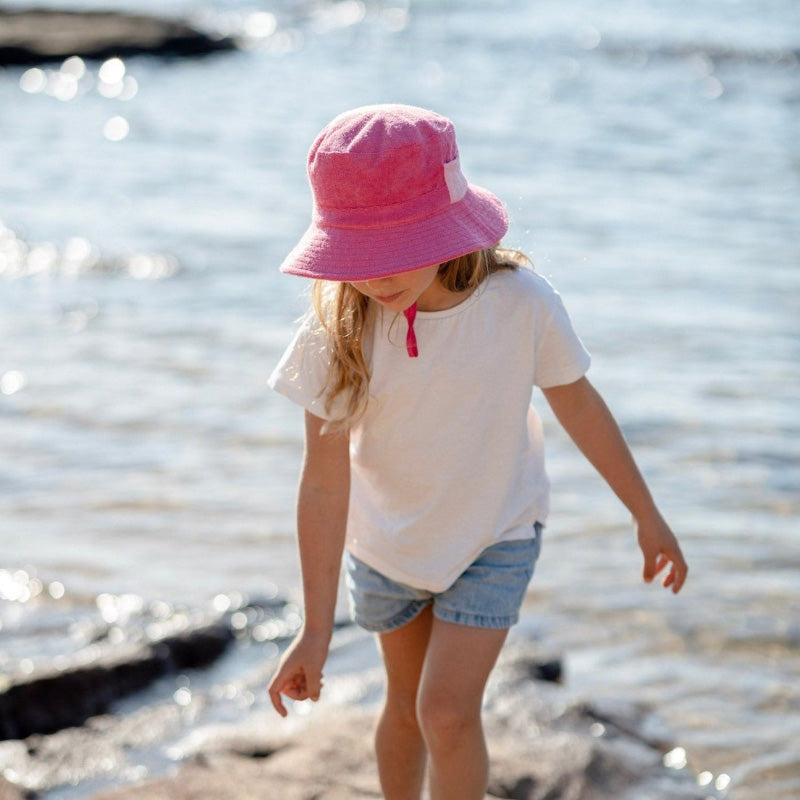 Acorn Towelling Bucket Hat - Pink