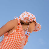 Acorn Swim Flap Hat - Pink Lobsters