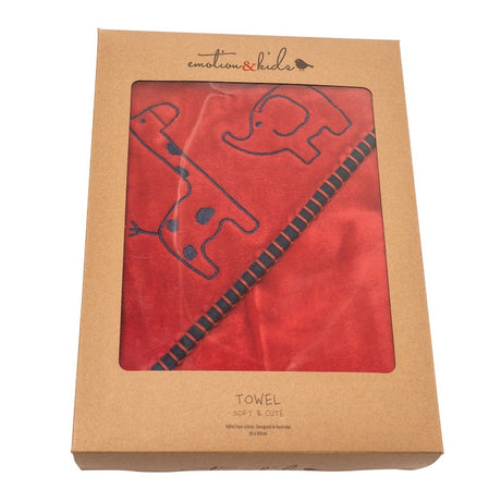Hooded Towel - Red Safari