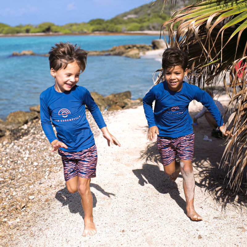 Swim Essentials Swim Shorts - Blue Orange Zebra