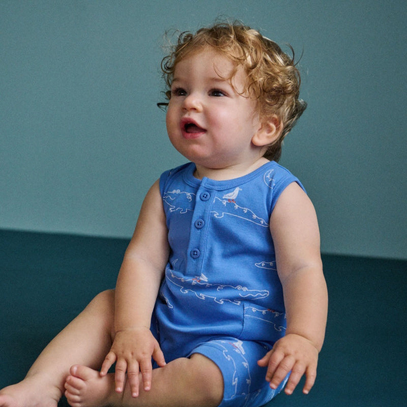 Nature Baby Camper Suit - Curious Crocodiles Reef Print