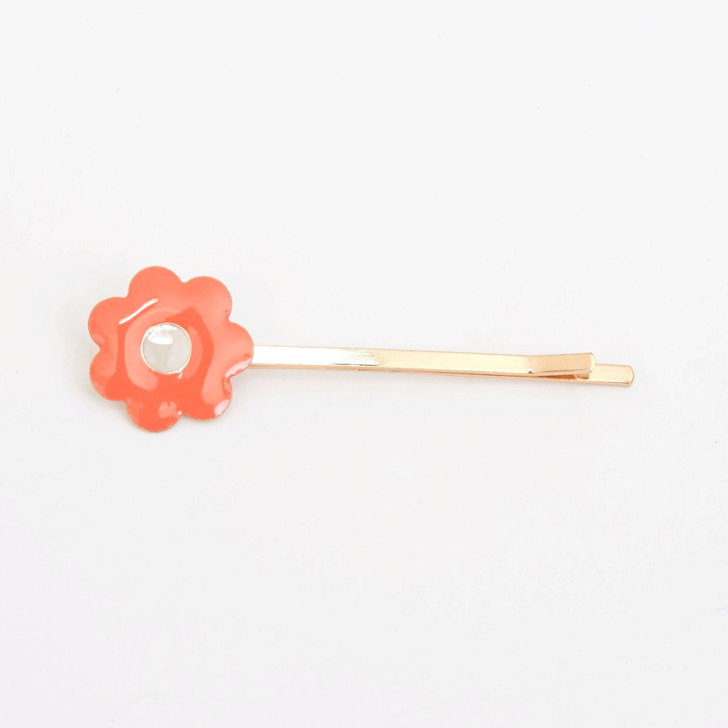 Enamel Hair Slides - Daisy