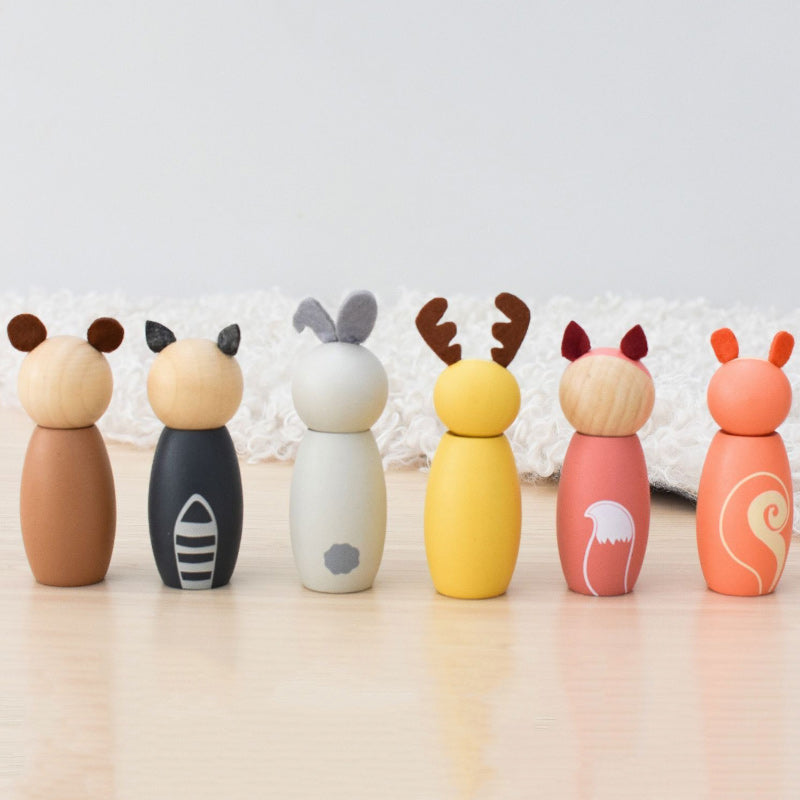 Wooden Animal Bowling Set Skittles