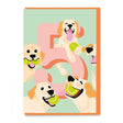 Age 5 Birthday Card - Labradors
