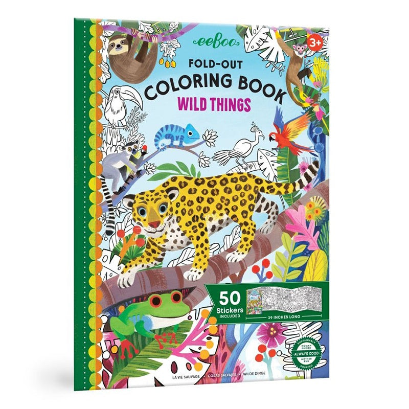 eeBoo Fold Out Colouring Book - Wild Things
