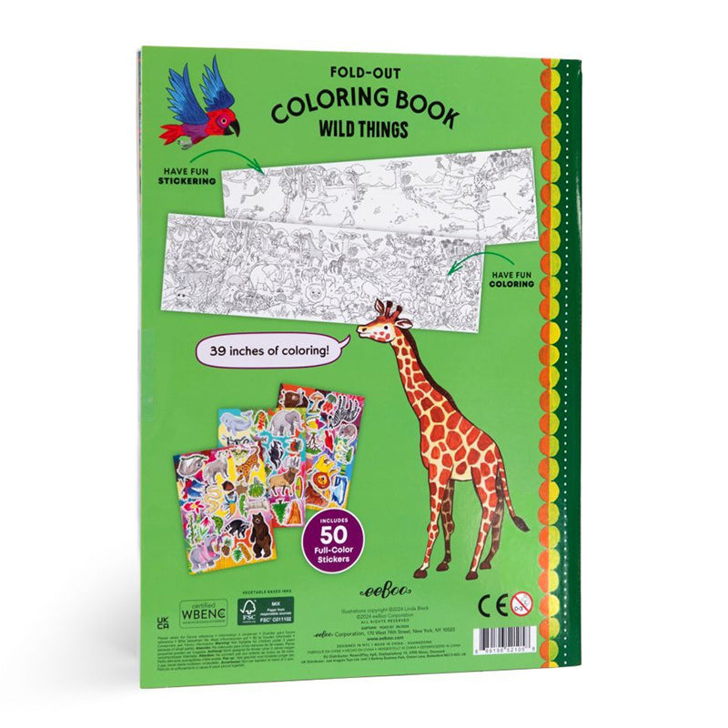 eeBoo Fold Out Colouring Book - Wild Things