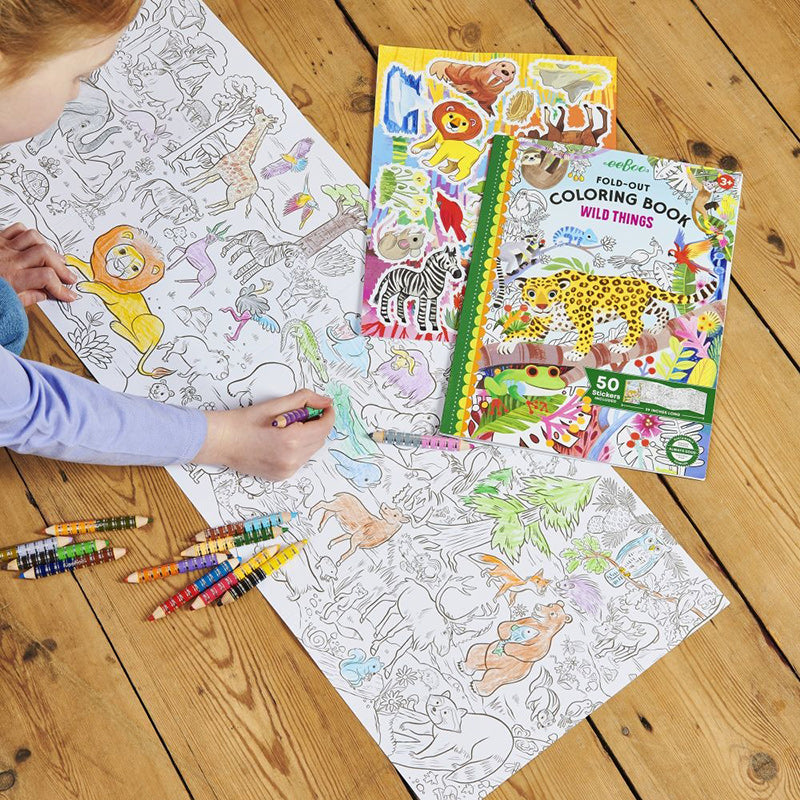 eeBoo Fold Out Colouring Book - Wild Things