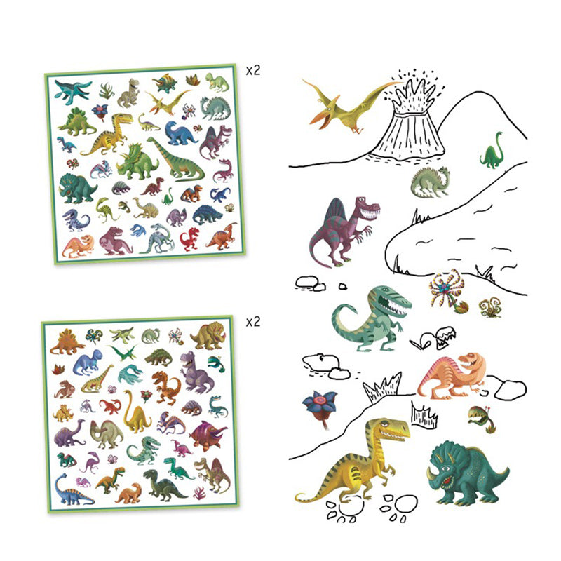 Djeco 160 Stickers - Dinosaur