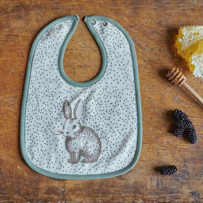 Nature Baby Reversible Bib - Rabbity Print