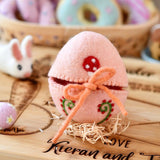 Felt Egg Cover - Peach With Mushroom Motif