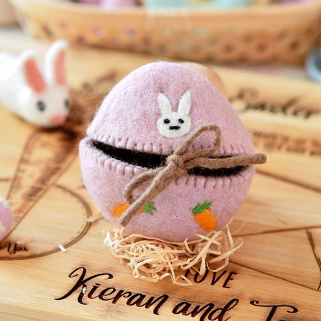 Felt Egg Cover - Bunny Motif Pink
