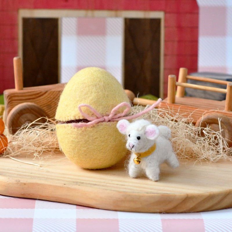 Felt Surprise Egg with Lamb Inside