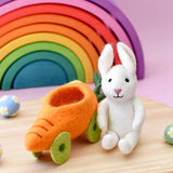 Felt Rabbit With Carrot Car Toy