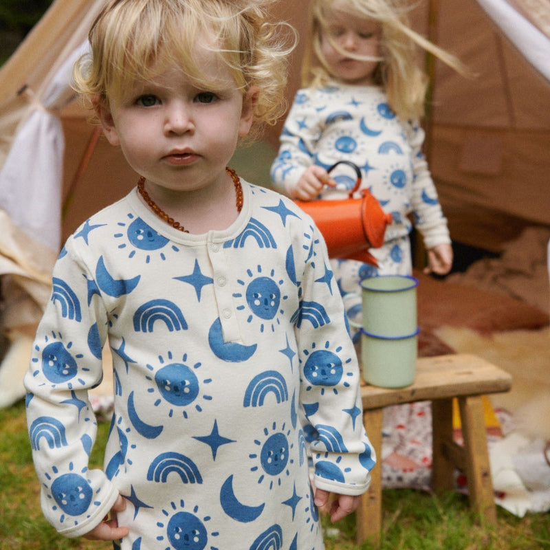 Nature Baby Henley Pyjama Suit - Twilight