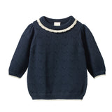 Nature Baby LS Maeve Tee - Navy Pointelle