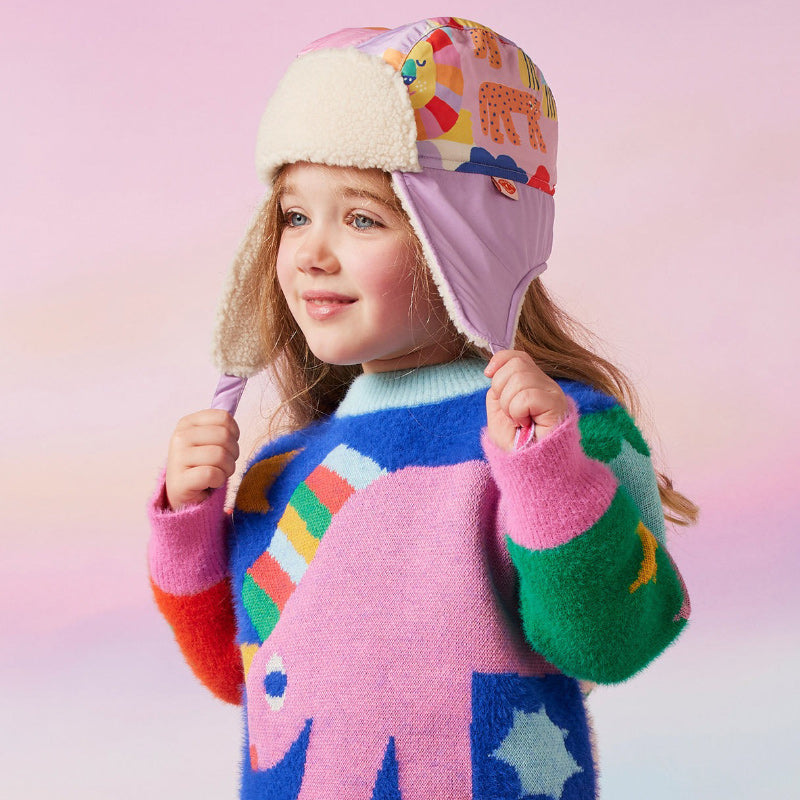 Halcyon Nights Sherpa Trapper Hat - Rainbow Valley