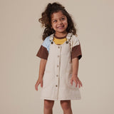 Goldie & Ace Penelope Pinafore Pocket Dress - Oat