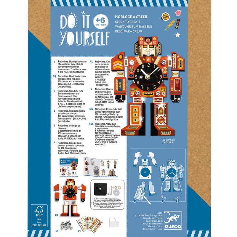Djeco Do It Yourself Robotime Clock
