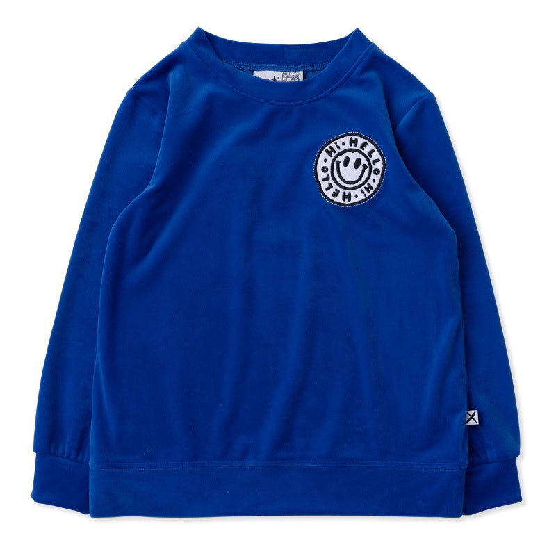 Minti Happy Velvet Crew - Cobalt