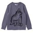 Minti Long Sleeve Tee - Scooting Dino Stripe