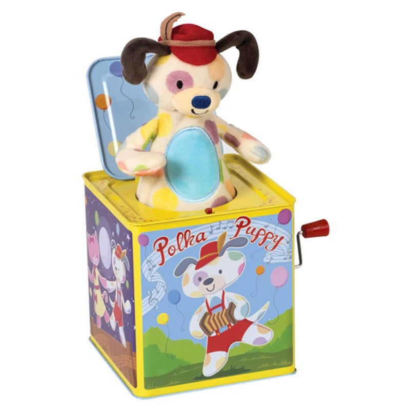 Schylling Polka Puppy Jack in Box