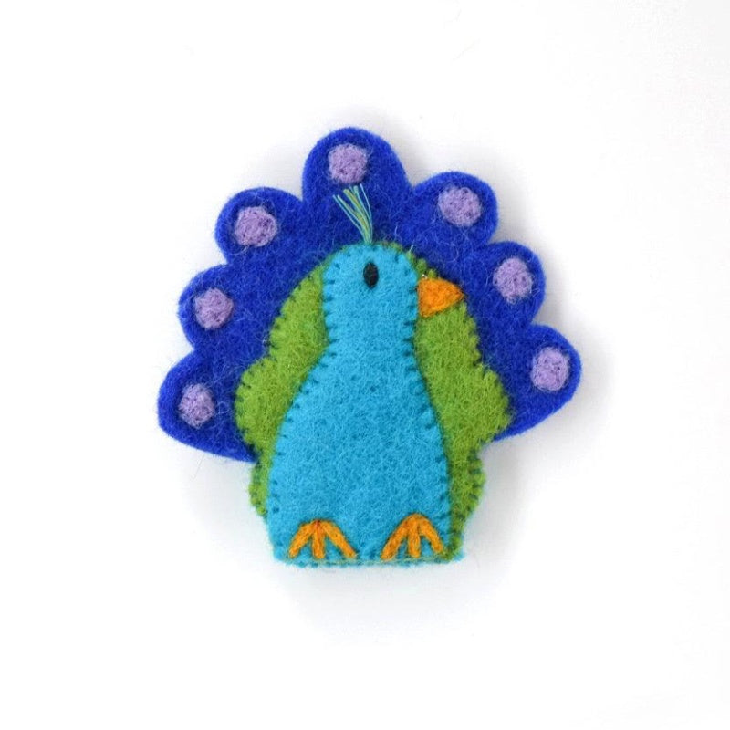 Tara Treasures Felt Finger Puppet - Peacock