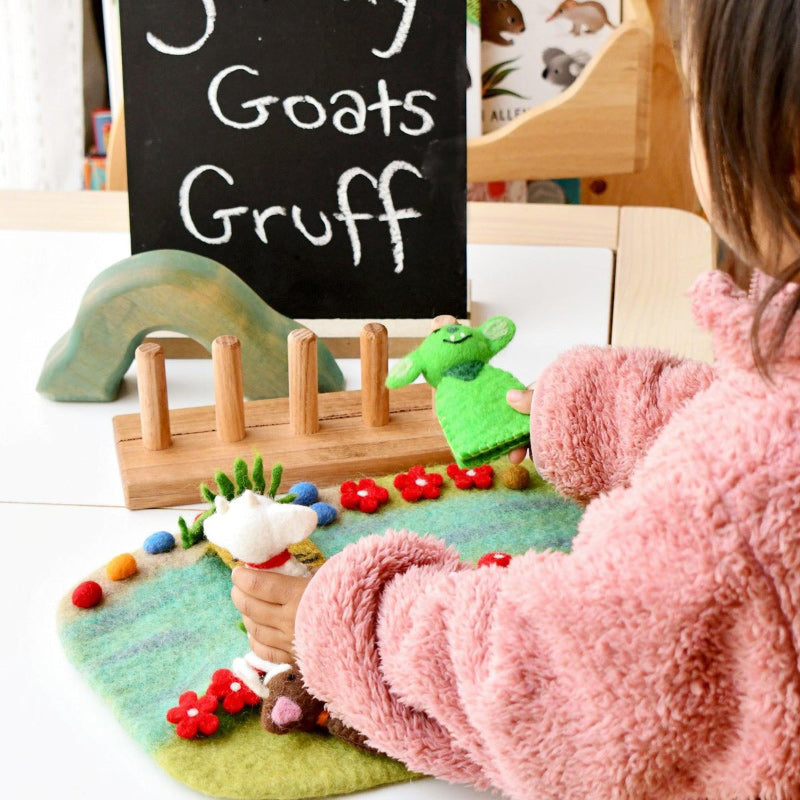 Tara Treasures Felt Finger Puppet Set - Three Billy Goats Gruff