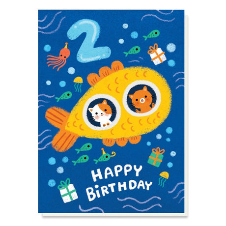 Age 2 Birthday Card - Submarine