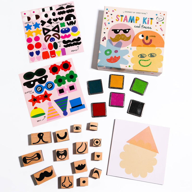 Journey of Something Wooden Stamp Kit - Cool Faces