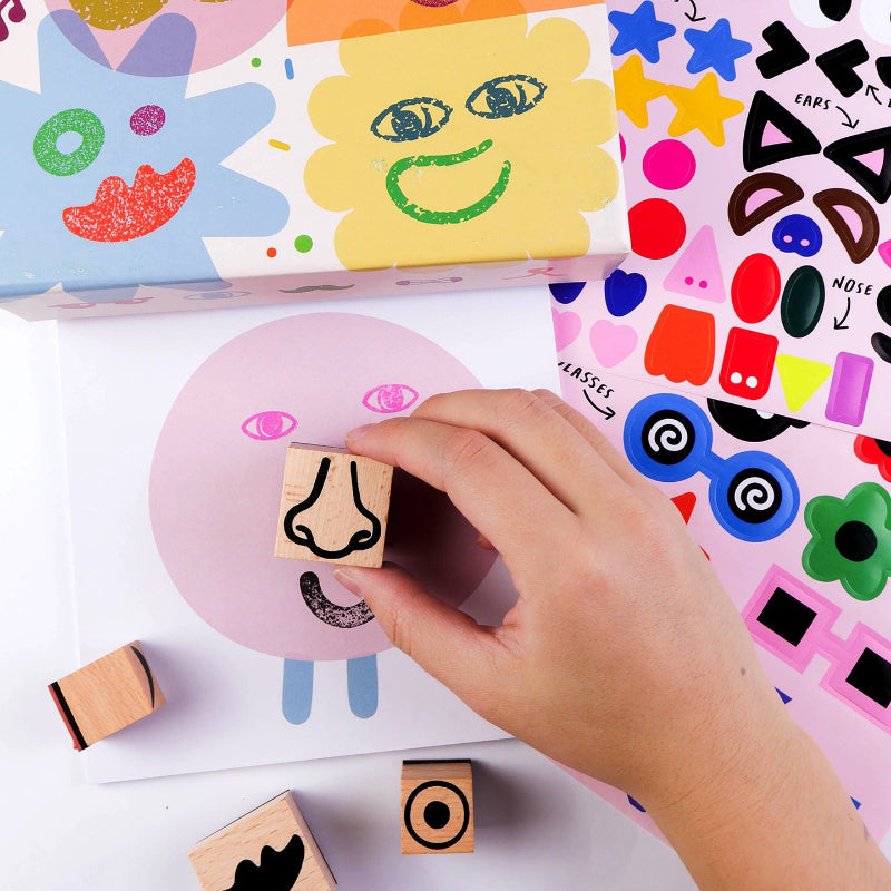 Journey of Something Wooden Stamp Kit - Cool Faces