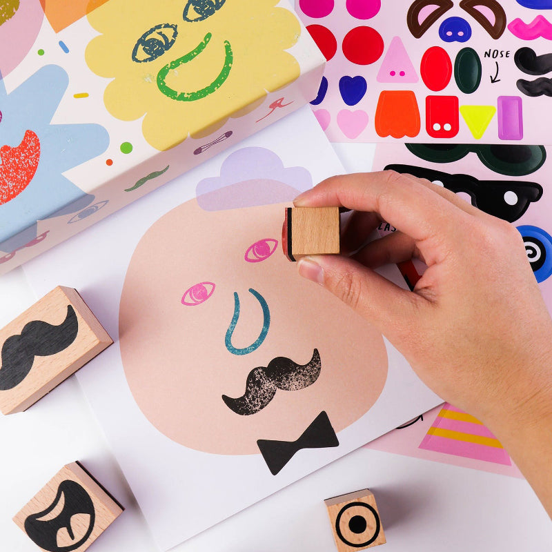 Journey of Something Wooden Stamp Kit - Cool Faces