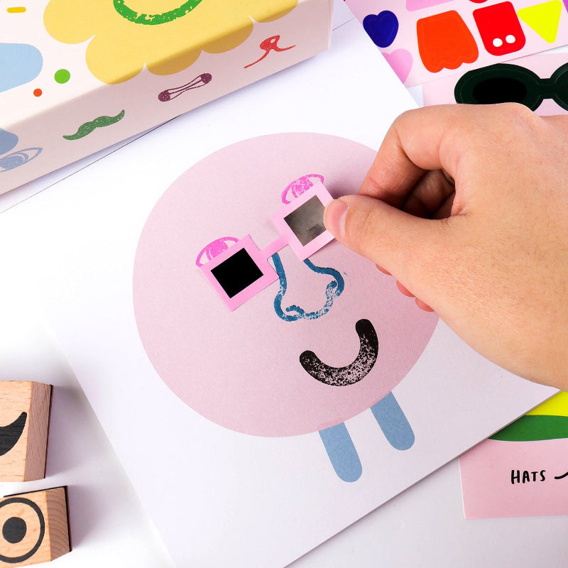 Journey of Something Wooden Stamp Kit - Cool Faces